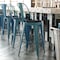 Flash Furniture Kelly Blue-Teal Metal Stool with Black Poly Seat ET-3534-30-KB-PL1B-GG - alternate 1